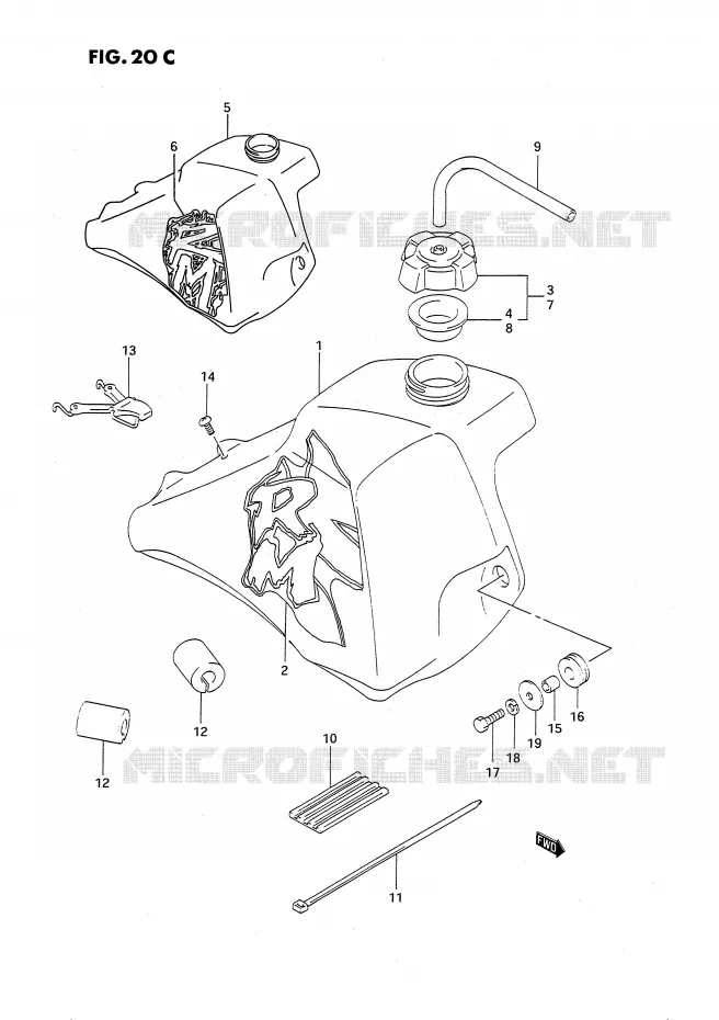 RESERVOIR D'ESSENCE (MODELE N/P) Suzuki MOTO 80 RM 1986  RM80XG(E2)
