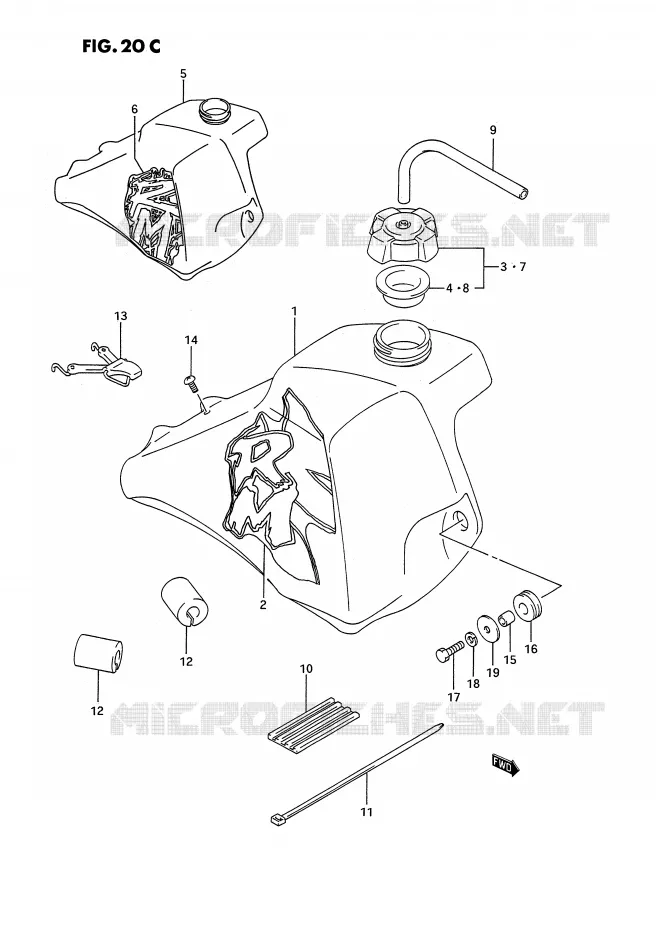 RESERVOIR D'ESSENCE (MODELE N/P) Suzuki MOTO 80 RM 1994  RM80R(E3)