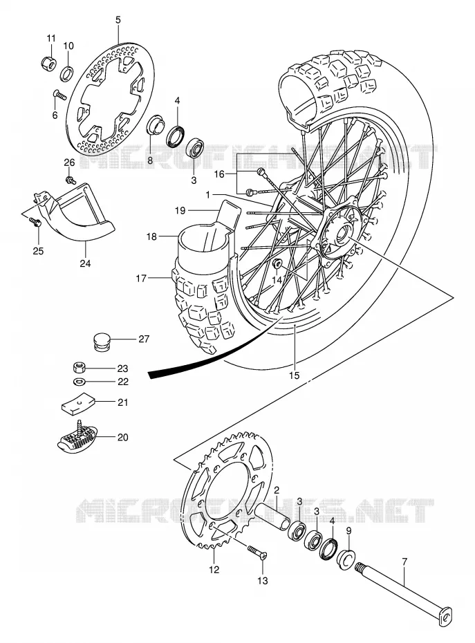 ROUE ARRIERE (MODELE K3) Suzuki MOTO 250 RM 2006  RM250K6(E3/E28)