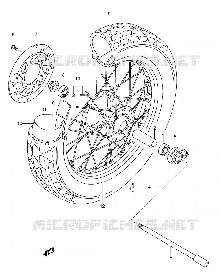 ROUE AVANT Suzuki MOTO 125 VAN-VAN 2005  RV125K5(E19)