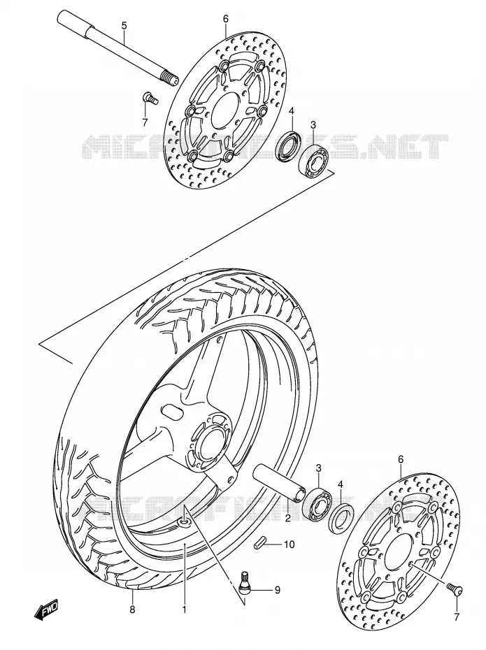ROUE AVANT (VOIR NOTE) Suzuki MOTO 650 SV-S 2006  SV650SK6(E2)