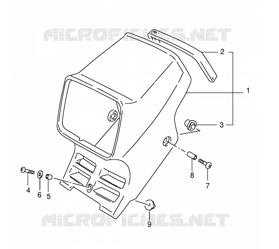 SUPPORT - CARENAGES DE PHARE (MODELE R P9) Suzuki MOTO 125 TS-ER 1994  TS125ERCR(E1)