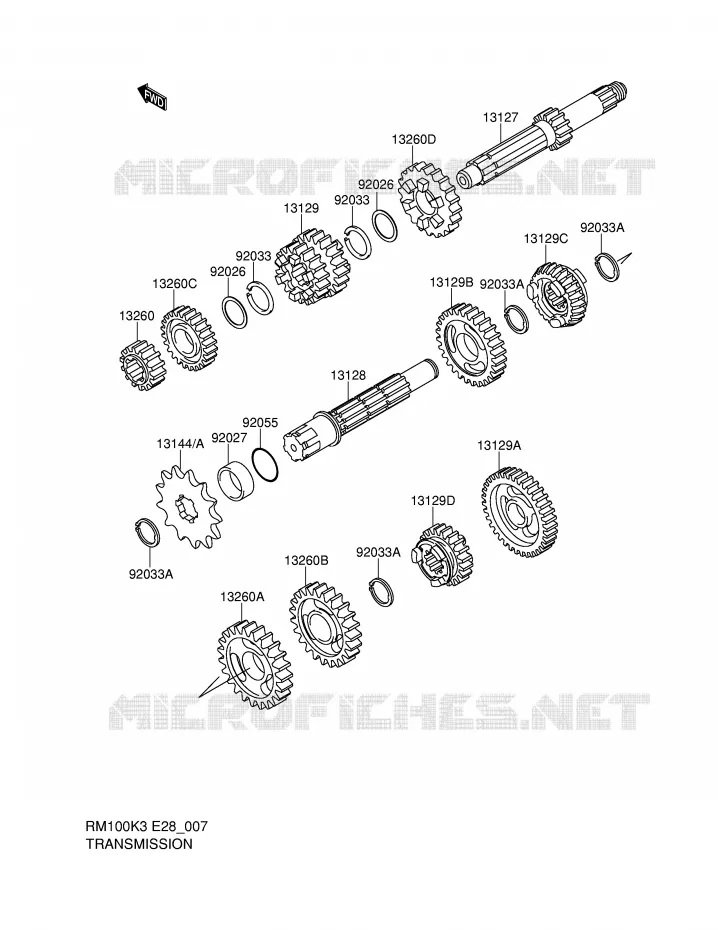 TRANSMISSION Suzuki MOTO 100 RM 2003  RM100K3(E28)