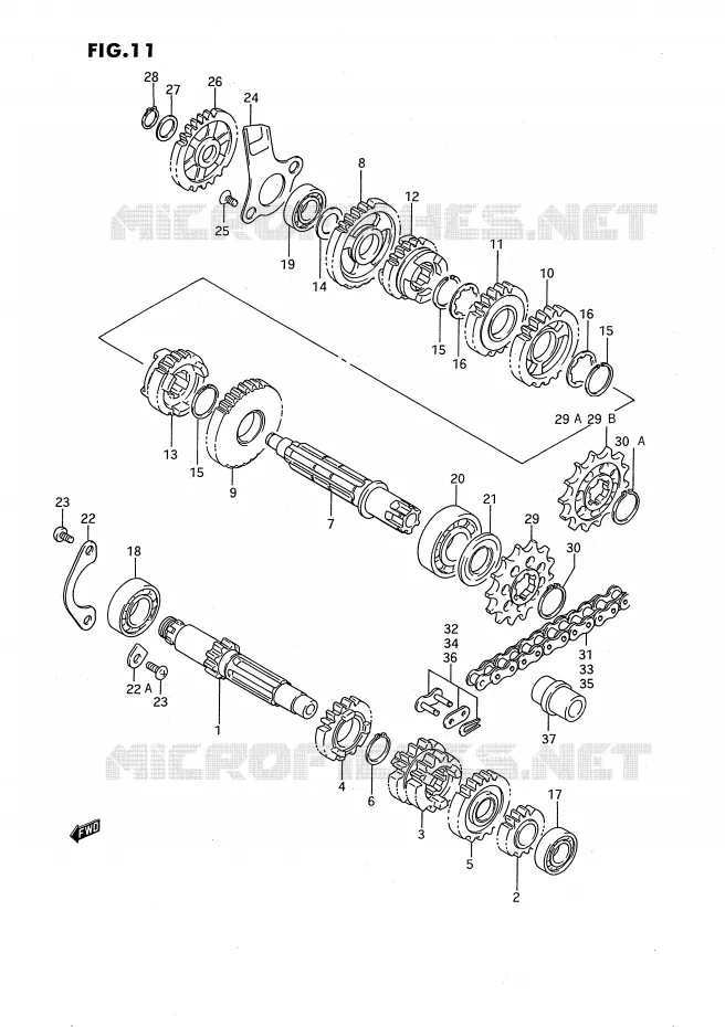 TRANSMISSION Suzuki MOTO 80 RM 1993  RM80XP(E2)