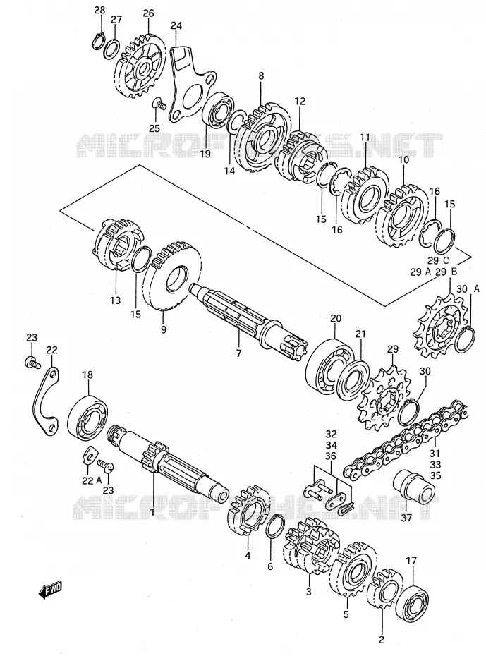 TRANSMISSION Suzuki MOTO 80 RM 1995  RM80S(E28)