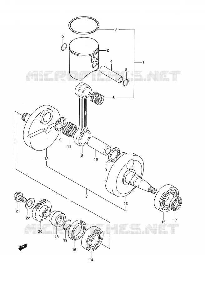 VILEBREQUIN (MODELE P/R) Suzuki MOTO 250 RMX 1994  RMX250R(E28)