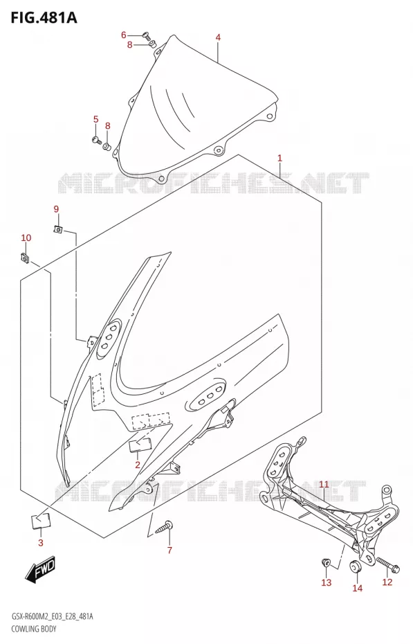 CARENAGES (GSX-R600Z) Suzuki MOTO 600 GSX-R 2022  GSX-R600 M2 (E03,E28,E33)