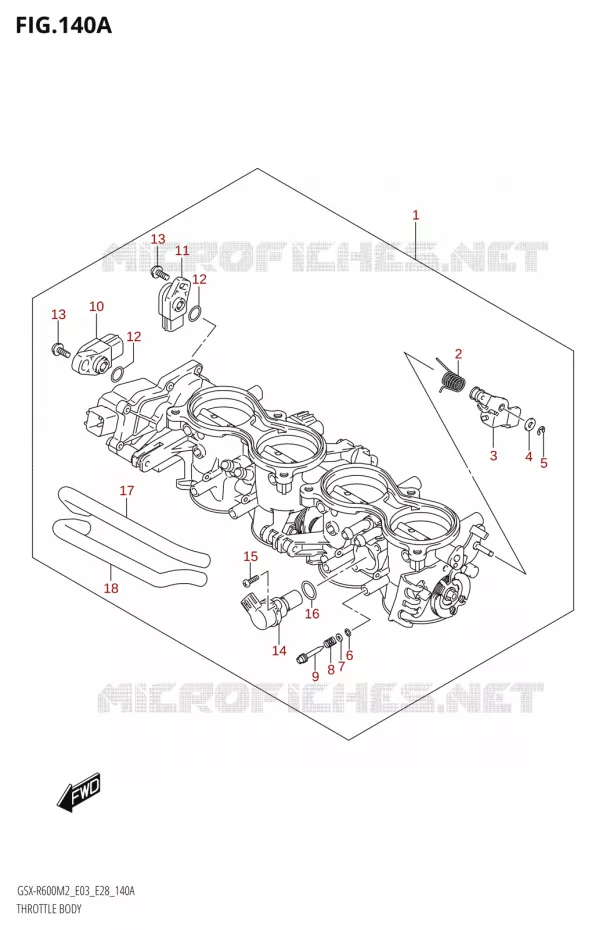 CORPS DE PAPILLON (E03,E28) Suzuki MOTO 600 GSX-R 2022  GSX-R600 M2 (E03,E28,E33)