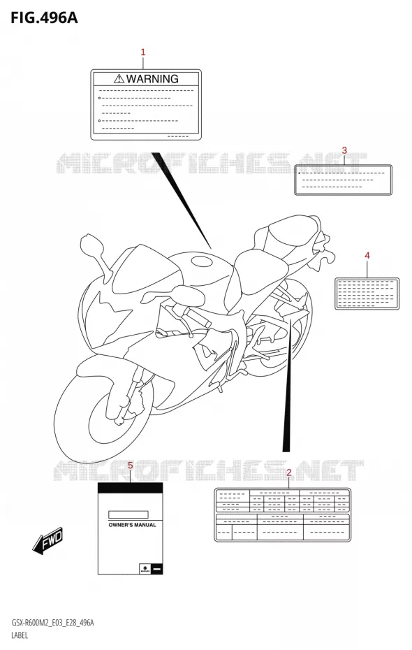 ETIQUETTE (E03) Suzuki MOTO 600 GSX-R 2022  GSX-R600 M2 (E03,E28,E33)