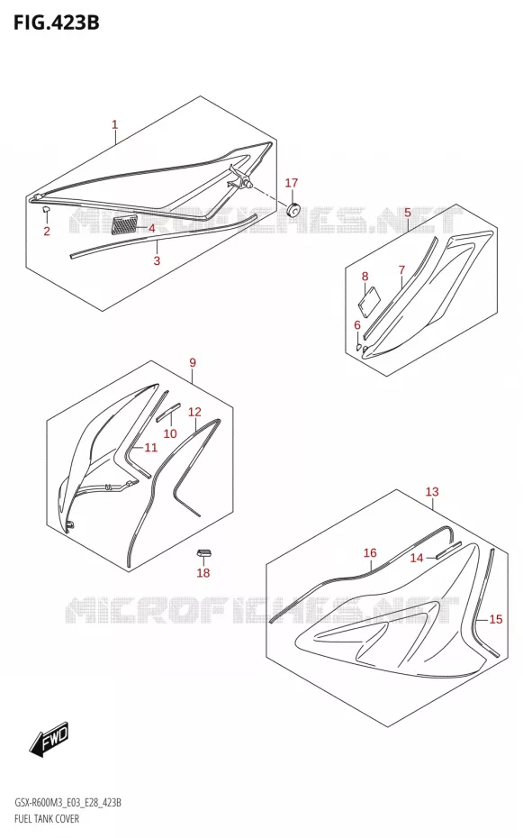 COUVRE RESERVOIR (GSX-R600Z) Suzuki MOTO 600 GSX-R 2023  GSX-R600 M3 (E03,E28,E33)