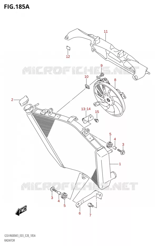 RADIATEUR Suzuki MOTO 600 GSX-R 2023  GSX-R600 M3 (E03,E28,E33)