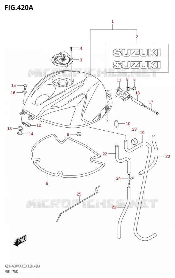RESERVOIR D'ESSENCE (GSX-R600:E03,E28) Suzuki MOTO 600 GSX-R 2023  GSX-R600 M3 (E03,E28,E33)