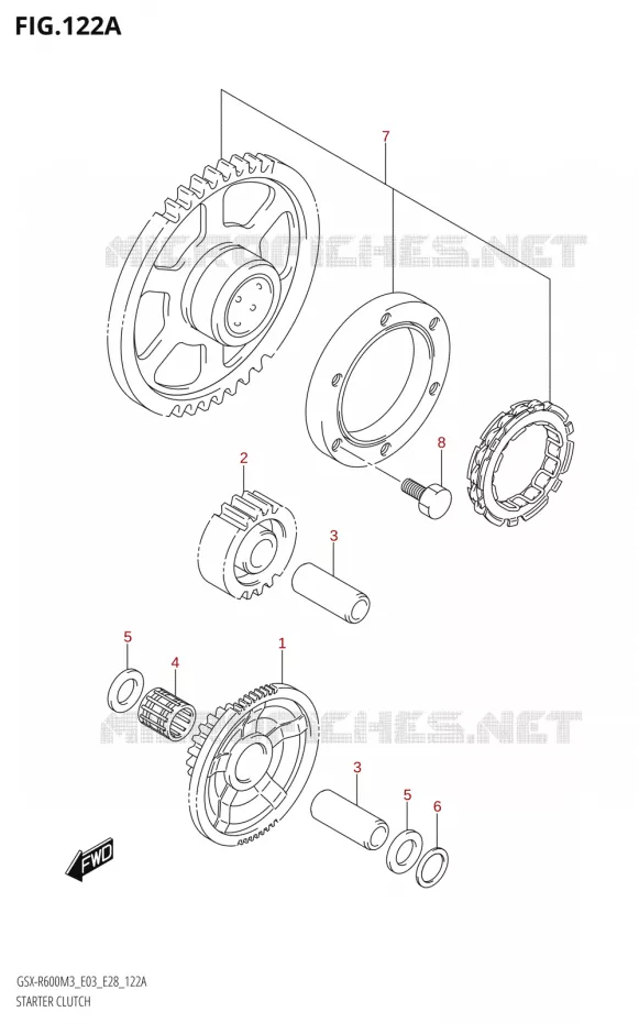 ROUE LIBRE DE DEMARREUR Suzuki MOTO 600 GSX-R 2023  GSX-R600 M3 (E03,E28,E33)