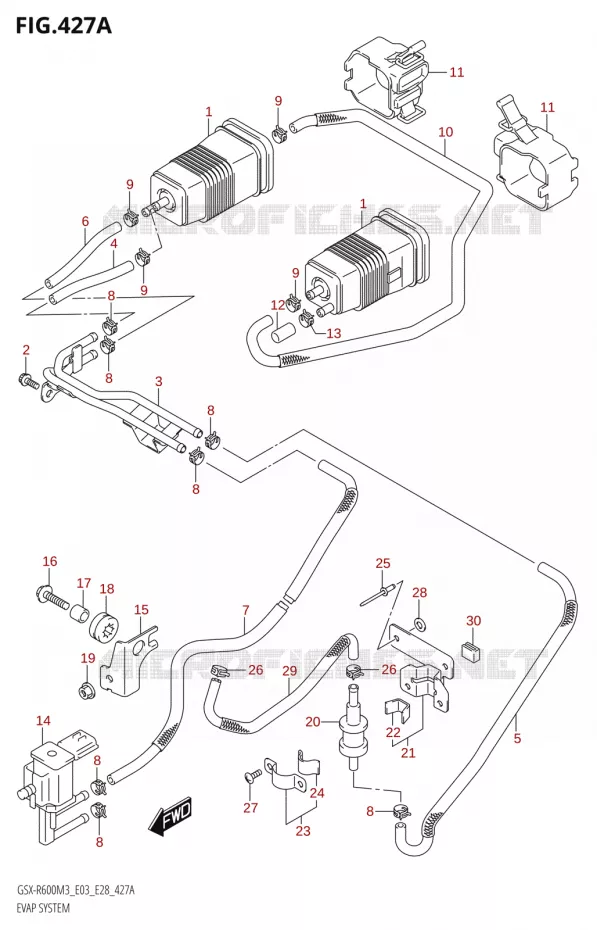 SYSTÈME DE RECYCLAGE VAPEURS CARBURANT (E33) Suzuki MOTO 600 GSX-R 2023  GSX-R600 M3 (E03,E28,E33)