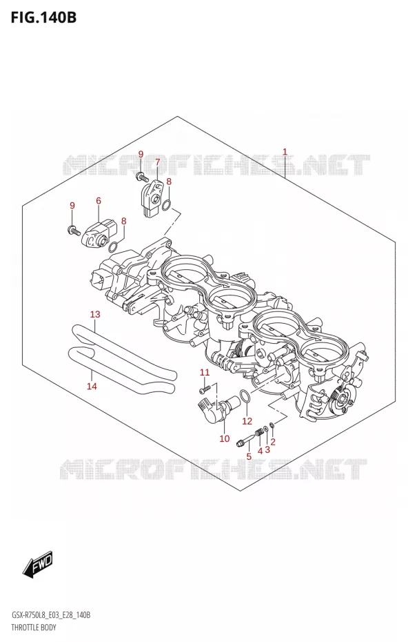 CORPS DE PAPILLON (GSX-R750:L8:E28) Suzuki MOTO 750 GSX-R 2018  GSX-R750 L8 (E03,E28,E33)