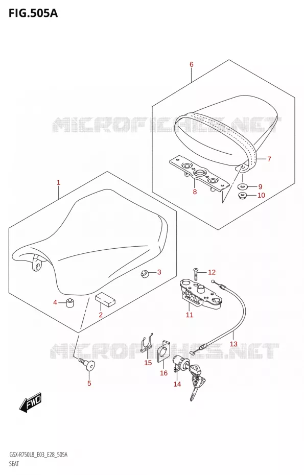 SELLE Suzuki MOTO 750 GSX-R 2018  GSX-R750 L8 (E03,E28,E33)