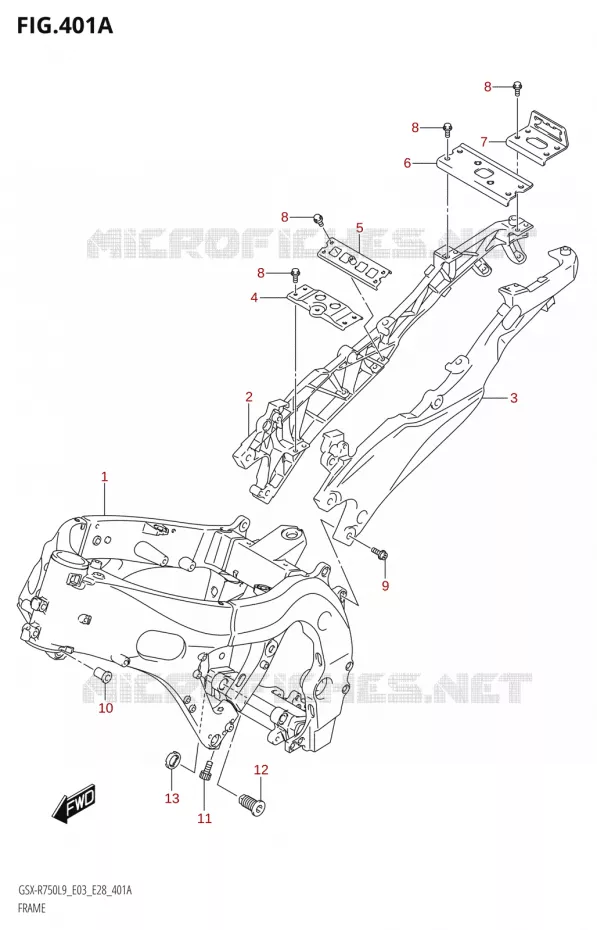 CADRE Suzuki MOTO 750 GSX-R 2019  GSX-R750 L9 (E03,E28,E33)