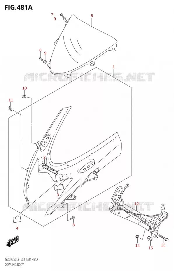 CARENAGES Suzuki MOTO 750 GSX-R 2019  GSX-R750 L9 (E03,E28,E33)