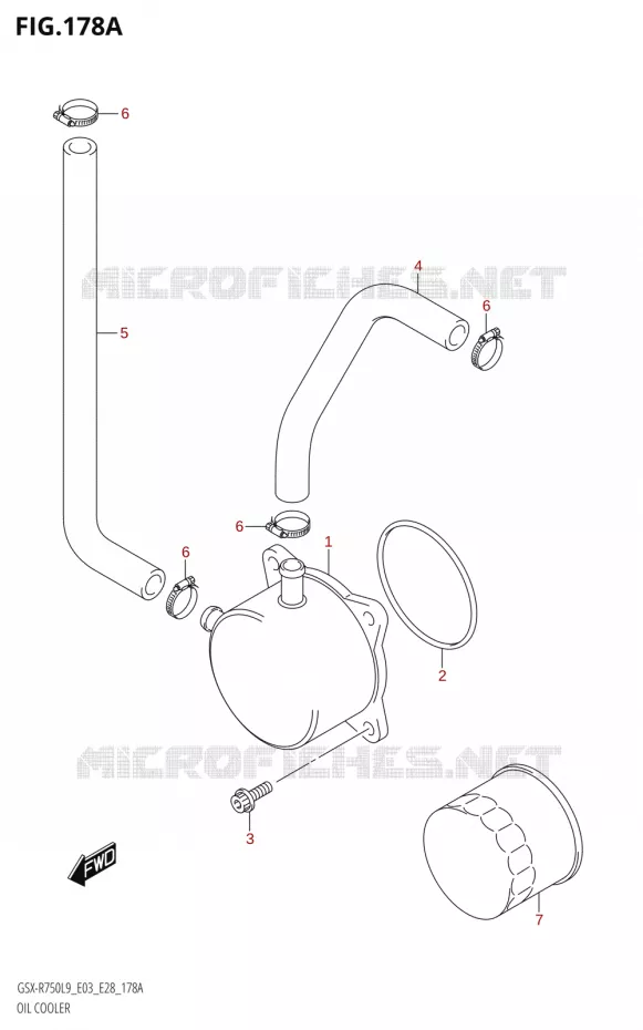 RADIATEUR D'HUILE Suzuki MOTO 750 GSX-R 2019  GSX-R750 L9 (E03,E28,E33)