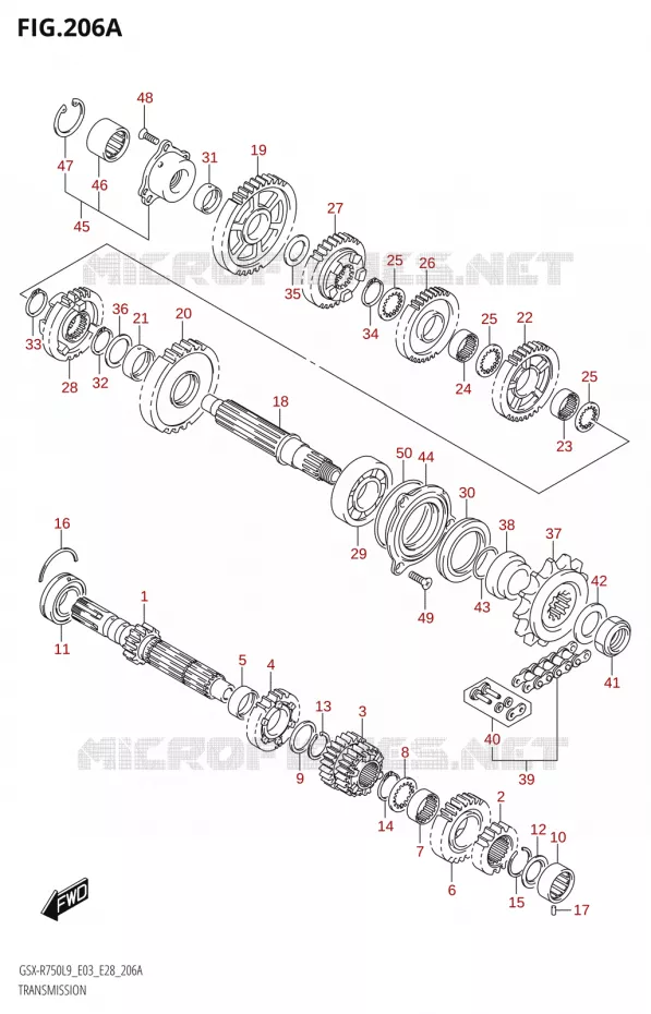 TRANSMISSION Suzuki MOTO 750 GSX-R 2019  GSX-R750 L9 (E03,E28,E33)