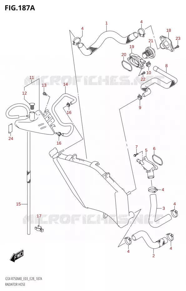 DURITE DE RADIATEUR Suzuki MOTO 750 GSX-R 2020  GSX-R750 M0 (E03,E28,E33)