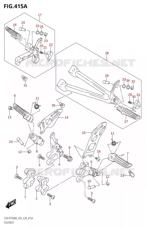 REPOSE PIED Suzuki MOTO 750 GSX-R 2020  GSX-R750 M0 (E03,E28,E33)
