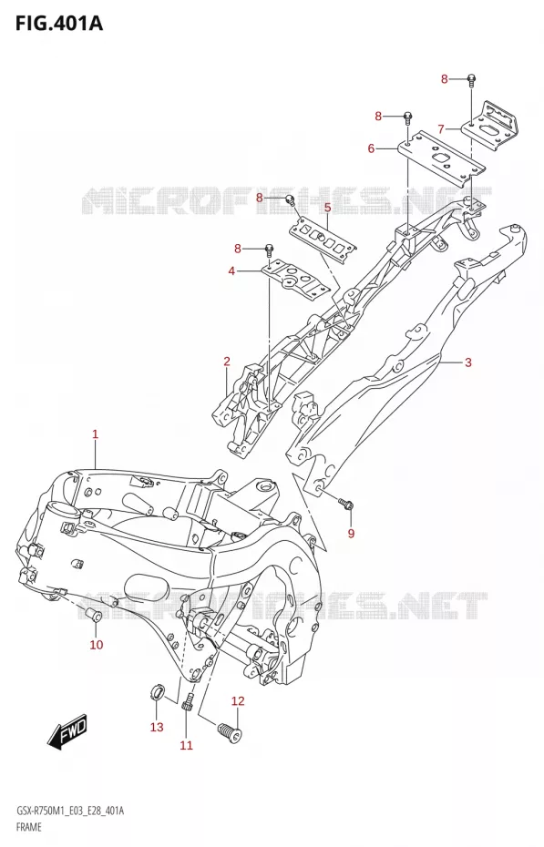 CADRE Suzuki MOTO 750 GSX-R 2021  GSX-R750 M1 (E03,E28,E33)