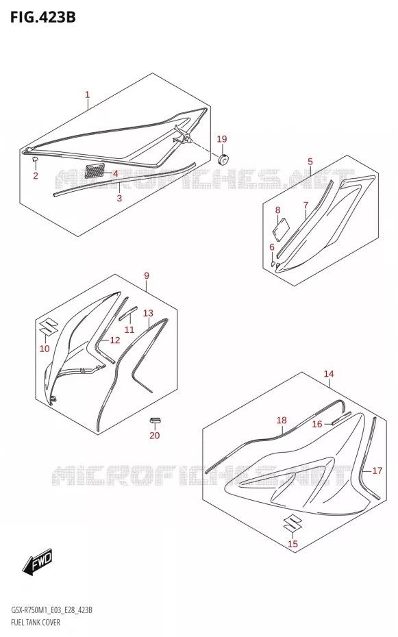 COUVRE RESERVOIR (GSX-R750Z) Suzuki MOTO 750 GSX-R 2021  GSX-R750 M1 (E03,E28,E33)