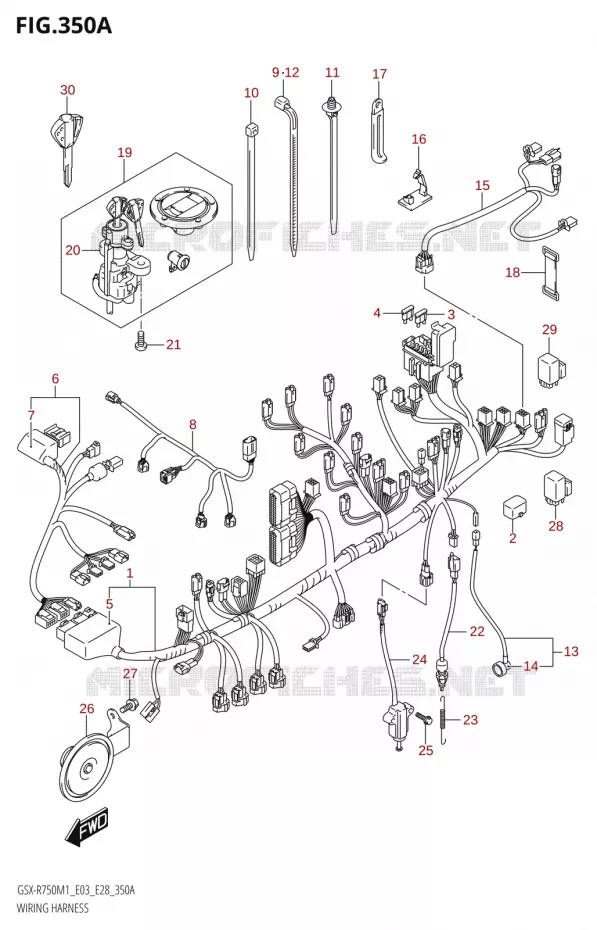 FAISCEAU ELECTRIQUE (E03,E28) Suzuki MOTO 750 GSX-R 2021  GSX-R750 M1 (E03,E28,E33)