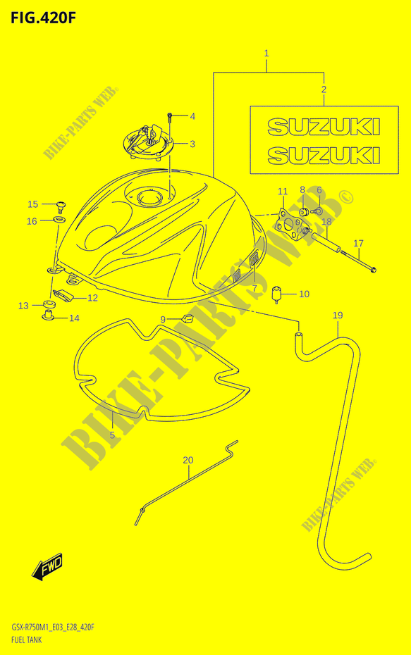 FUEL TANK (GSX R750:E33) pour Suzuki GSX-R 750 2021