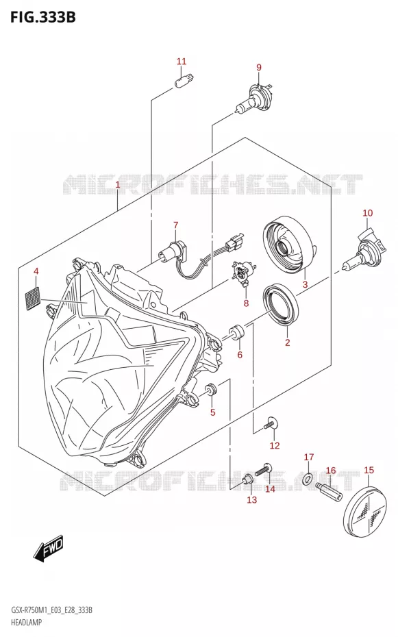 PHARE Suzuki MOTO 750 GSX-R 2021  GSX-R750 M1 (E03,E28,E33)