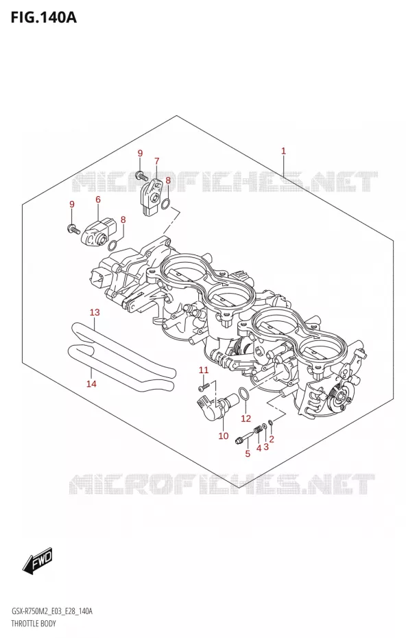 CORPS DE PAPILLON (E03,E28) Suzuki MOTO 750 GSX-R 2022  GSX-R750 M2 (E03,E28,E33)