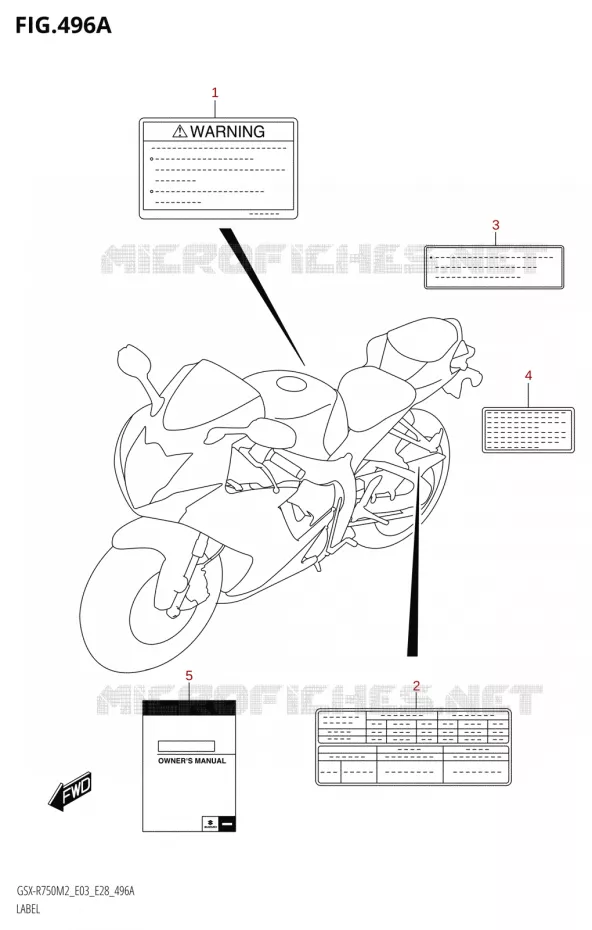ETIQUETTE (E03) Suzuki MOTO 750 GSX-R 2022  GSX-R750 M2 (E03,E28,E33)