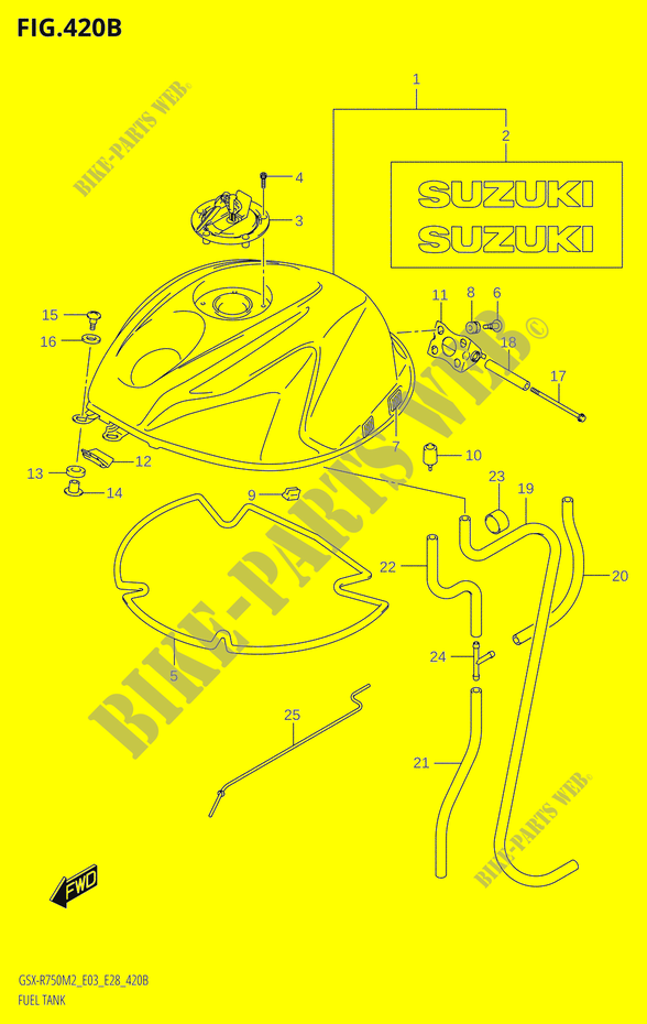 FUEL TANK (GSX R750Z:(E03,E28)) pour Suzuki GSX-R 750 2022