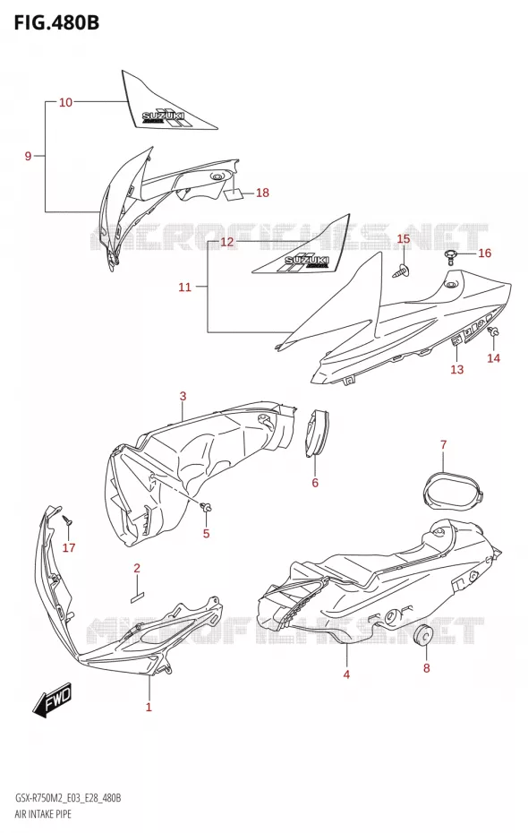 PRISE D AIR (GSX-R750Z) Suzuki MOTO 750 GSX-R 2022  GSX-R750 M2 (E03,E28,E33)