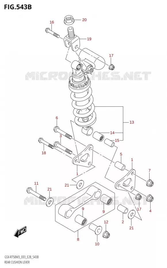 BIELLETTE DE SUSPENSION ARRIERE Suzuki MOTO 750 GSX-R 2023  GSX-R750 M3 (E03,E28,E33)