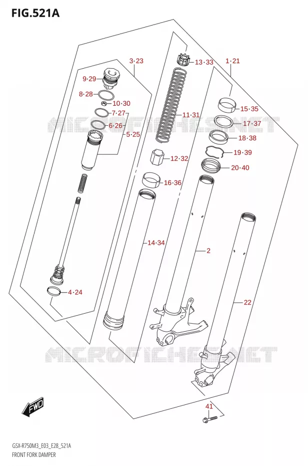 FOURCHE Suzuki MOTO 750 GSX-R 2023  GSX-R750 M3 (E03,E28,E33)