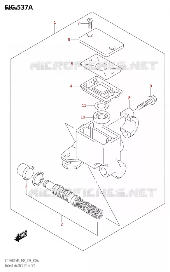 MAITRE CYLINDRE AVANT Suzuki QUAD 400 KINGQUAD 2023  LT-A400F M3 (P28)