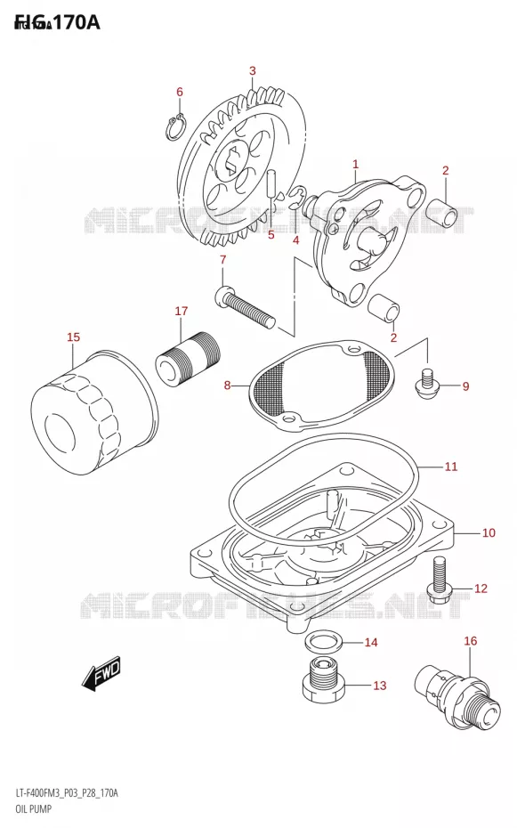 POMPE A HUILE Suzuki QUAD 400 KINGQUAD 2023  LT-A400F M3 (P28)