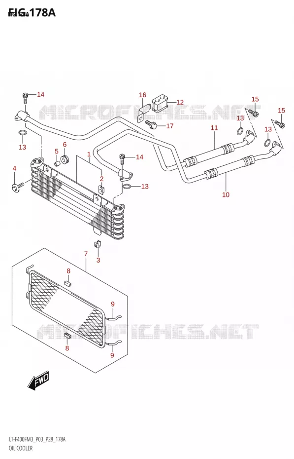 RADIATEUR D'HUILE Suzuki QUAD 400 KINGQUAD 2023  LT-A400F M3 (P28)