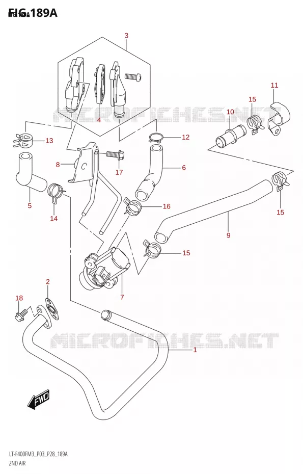 SYSTEME RECYCLAGE GAZ ECHAPPEMENT Suzuki QUAD 400 KINGQUAD 2023  LT-A400F M3 (P28)