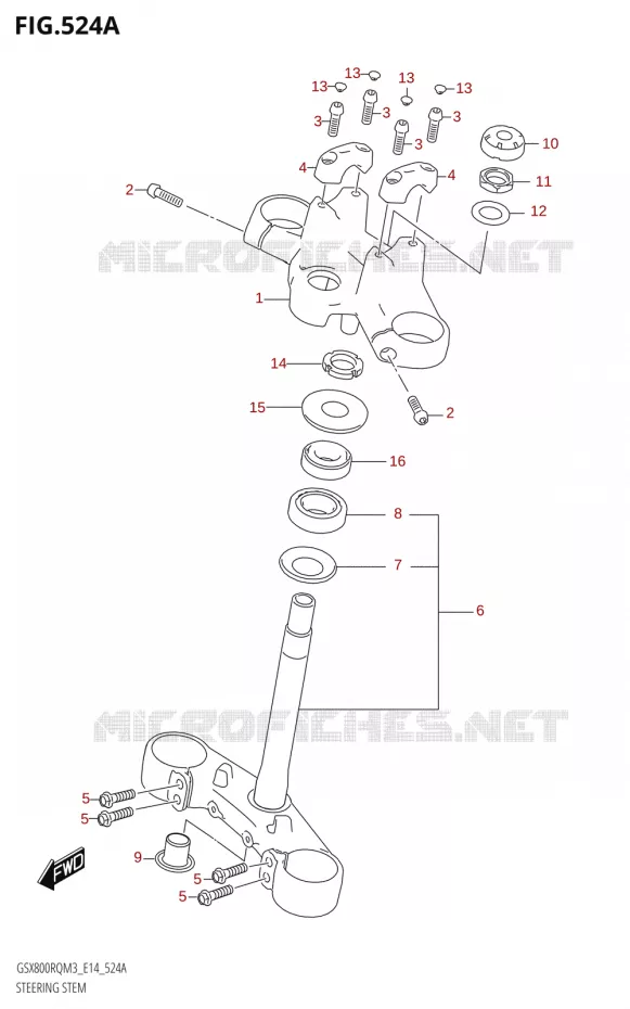 COLONNE DE DIRECTION Suzuki MOTO 800 GSX 2023  GSX800RQ M3 (E14)