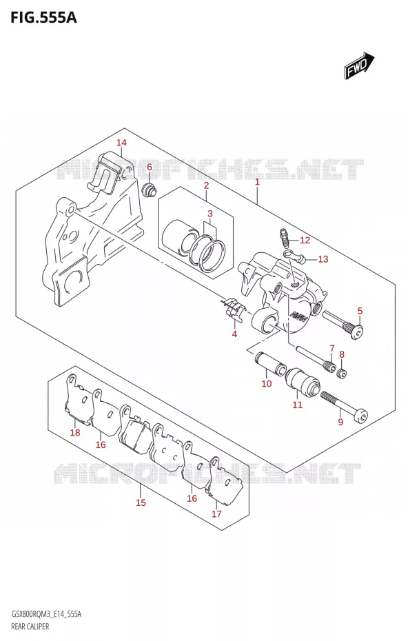 ETRIER DE FREIN ARRIERE Suzuki MOTO 800 GSX 2023  GSX800RQ M3 (E14)