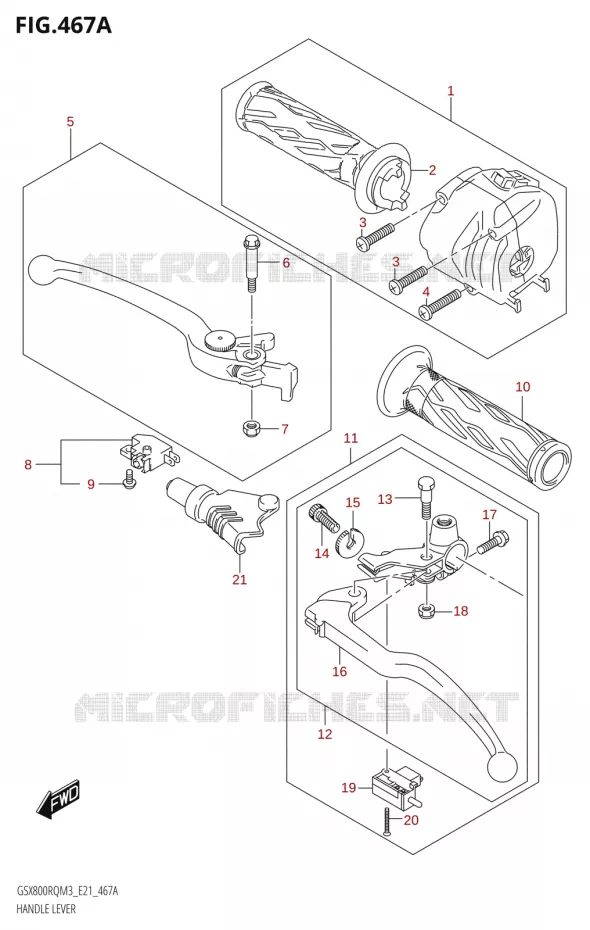 LEVIERS - POIGNEES Suzuki MOTO 800 GSX 2023  GSX800RRQ M3 (E21)