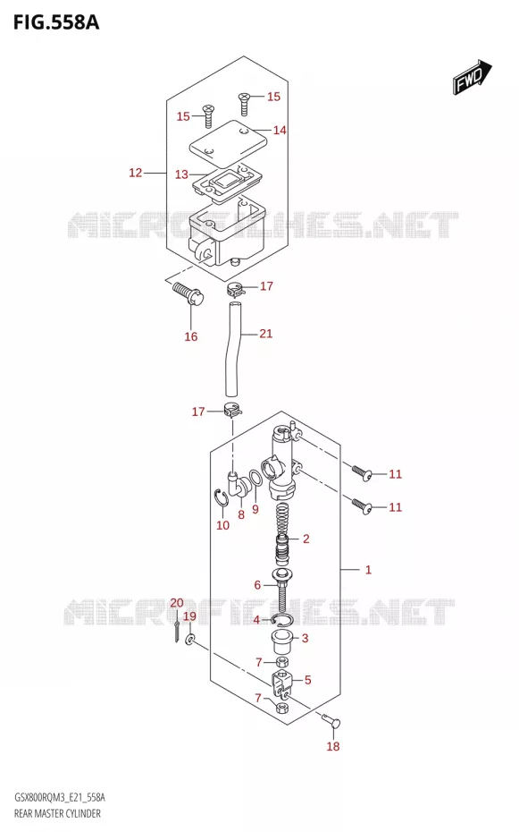 MAITRE CYLINDRE DE FREIN ARRIERE Suzuki MOTO 800 GSX 2023  GSX800RRQ M3 (E21)