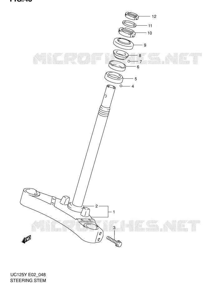 COLONNE DE DIRECTION Suzuki SCOOTER 125 EPICURO 1999  UC125UX(E2)
