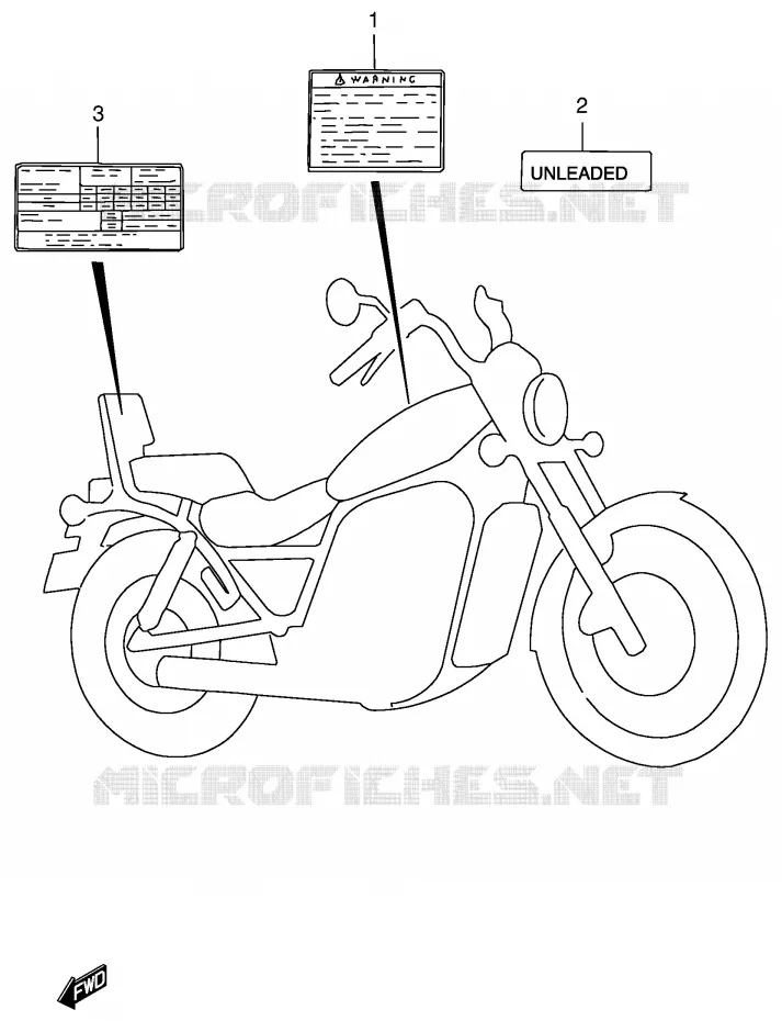 ETIQUETTE D'AVERTISSEMENT (MODELE Y) Suzuki MOTO 800 INTRUDER 2000  VS800GLY(E2)