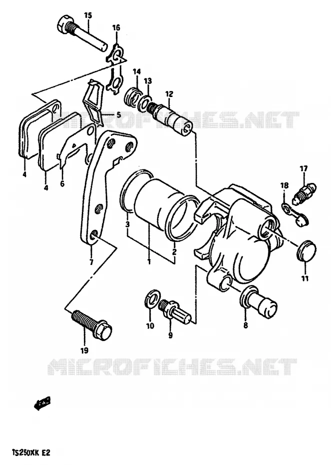 ETRIER DE FREIN AVANT Suzuki MOTO 250 TS-X 1989  TS250XK(E/G/H/J/K)