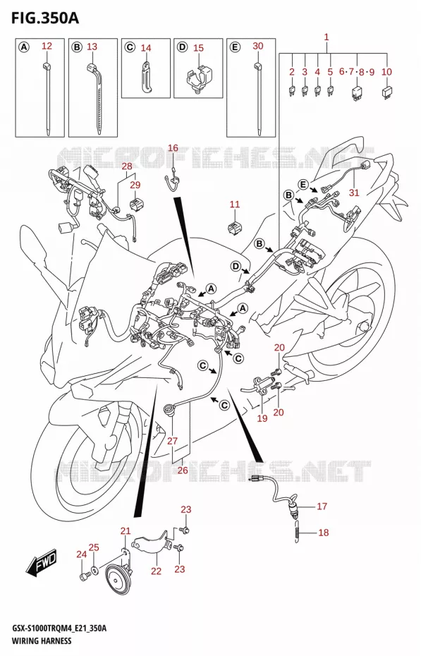 FAISCEAU ELECTRIQUE Suzuki MOTO 1000 GSX-S 2024  GSX-S1000TRQ M4 (E21)