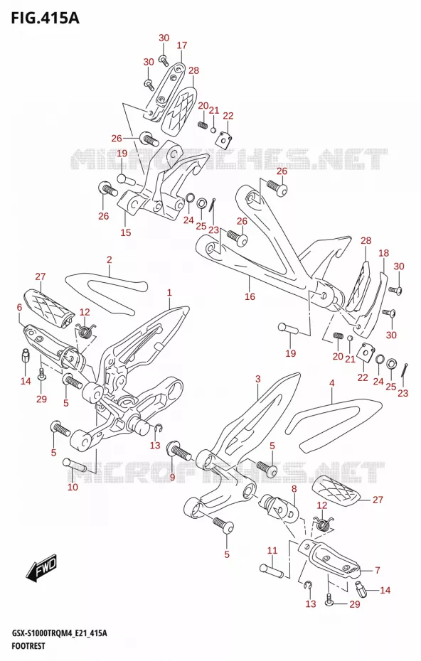 REPOSE PIEDS Suzuki MOTO 1000 GSX-S 2024  GSX-S1000TRQ M4 (E21)